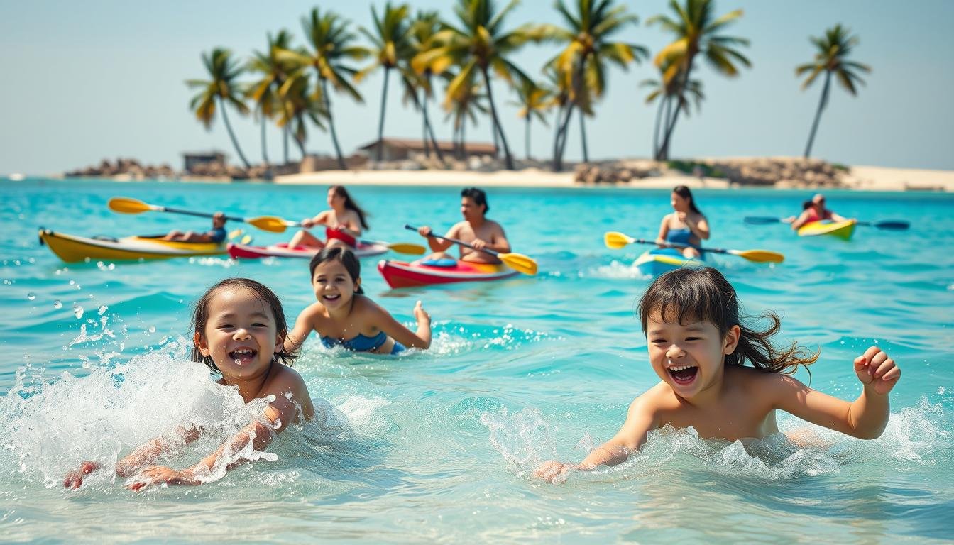 Familienaktivitäten am Strand Wassersport
