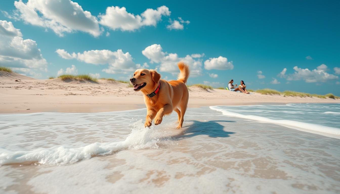 Strandaktivitäten mit Hund